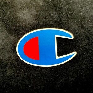 Champion blue and red logo sticker